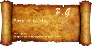Patrik Gyula névjegykártya